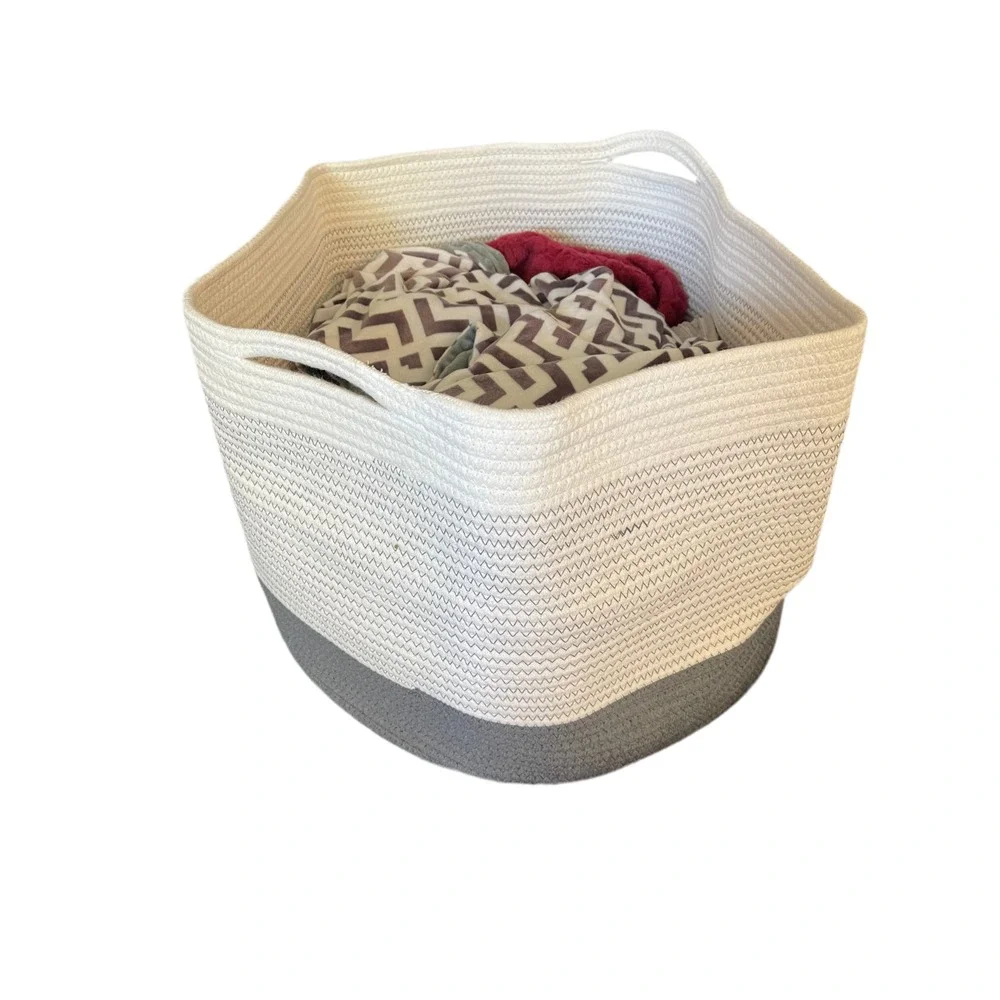 Large Basket, Cotton Rope, Laundry, Living‎ Room, Bedroom, Storage